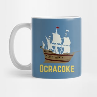 Ocracoke Island Pirate Ship Flag Mug